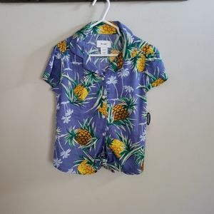 Hawaiian Tropical Themed Knot Front Top Old Navy NEW